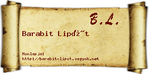 Barabit Lipót névjegykártya